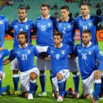Foto della nazionale italiana di calcio in maglia azzurra