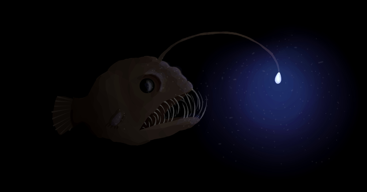 Un pesce abissale che manifesta la bioluminescenza.