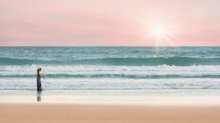 Onde dalla spiaggia.