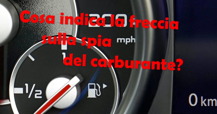 Freccia vicino spia del carburante, benzina