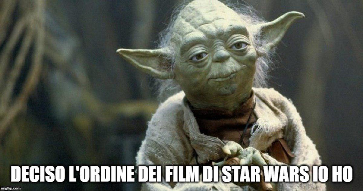 Meme di Yoda sull'ordine dei film di Star Wars