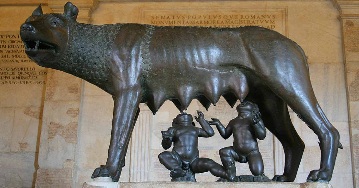 Romolo e Remo con la lupa