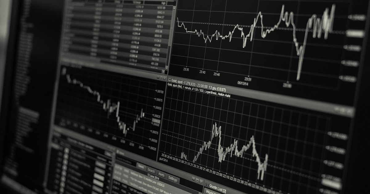 Grafici azionari sull'andamento di titoli e valori