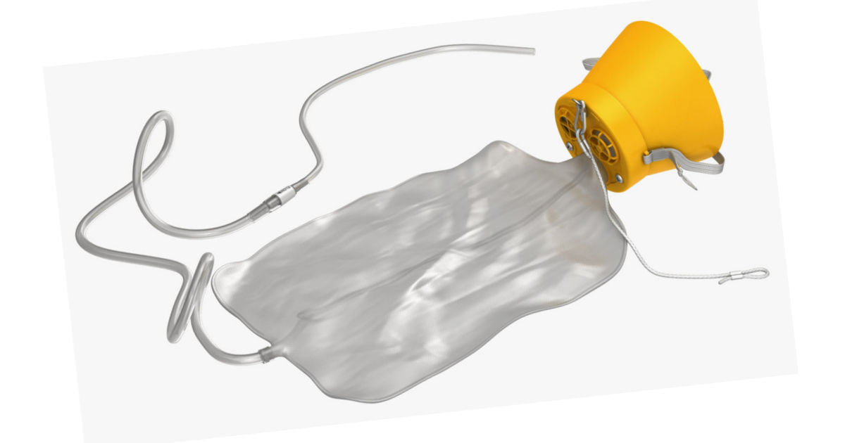 Maschera d'ossigeno con sacchetto non si gonfia ma funziona sull'aereo