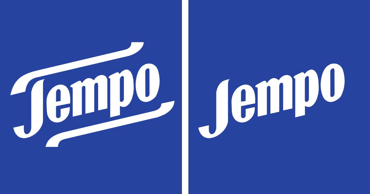 Confrontro tra logo fazzoletti Tempo e Jempo