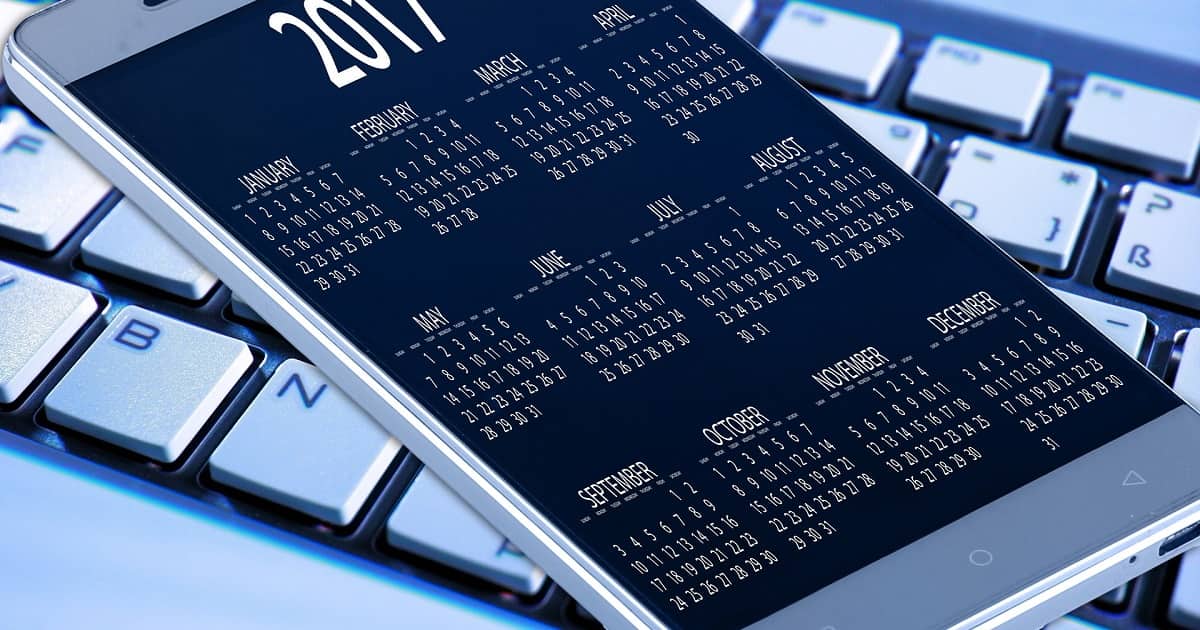 Calendario su display smartphone