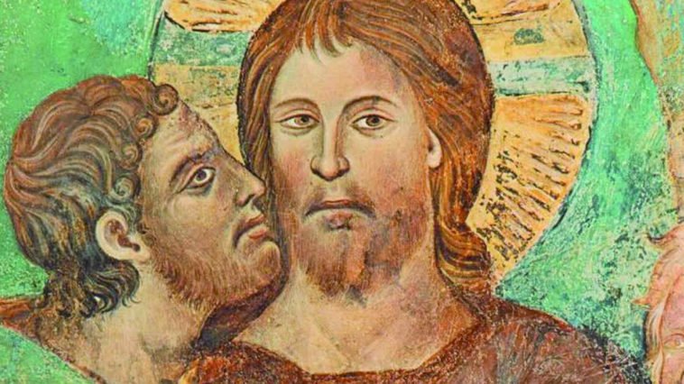 Cimabue con bacio del traditore Giuda a Gesù Cristo, quadro