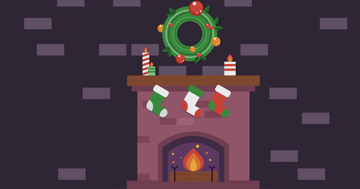 Camino con calze appese.